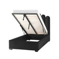 thumbnail image 4 of Posh Living Delani Velvet Twin XL Platform Bed Black, 4 of 9