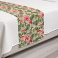 thumbnail image 2 of Hibiscus Bed Runner, Endemic Tropic Hummingbirds and Palm Leaves Nature Pattern, Decorative Accent Bedding Scarf for Hotels Homes and Guestrooms, Twin, Pale Tan Coral, by Ambesonne, 2 of 2
