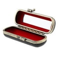 thumbnail image 2 of Vintage PU Leather Lipstick Case, Lipstick Box with Mirror And Metal Button, 2 of 7