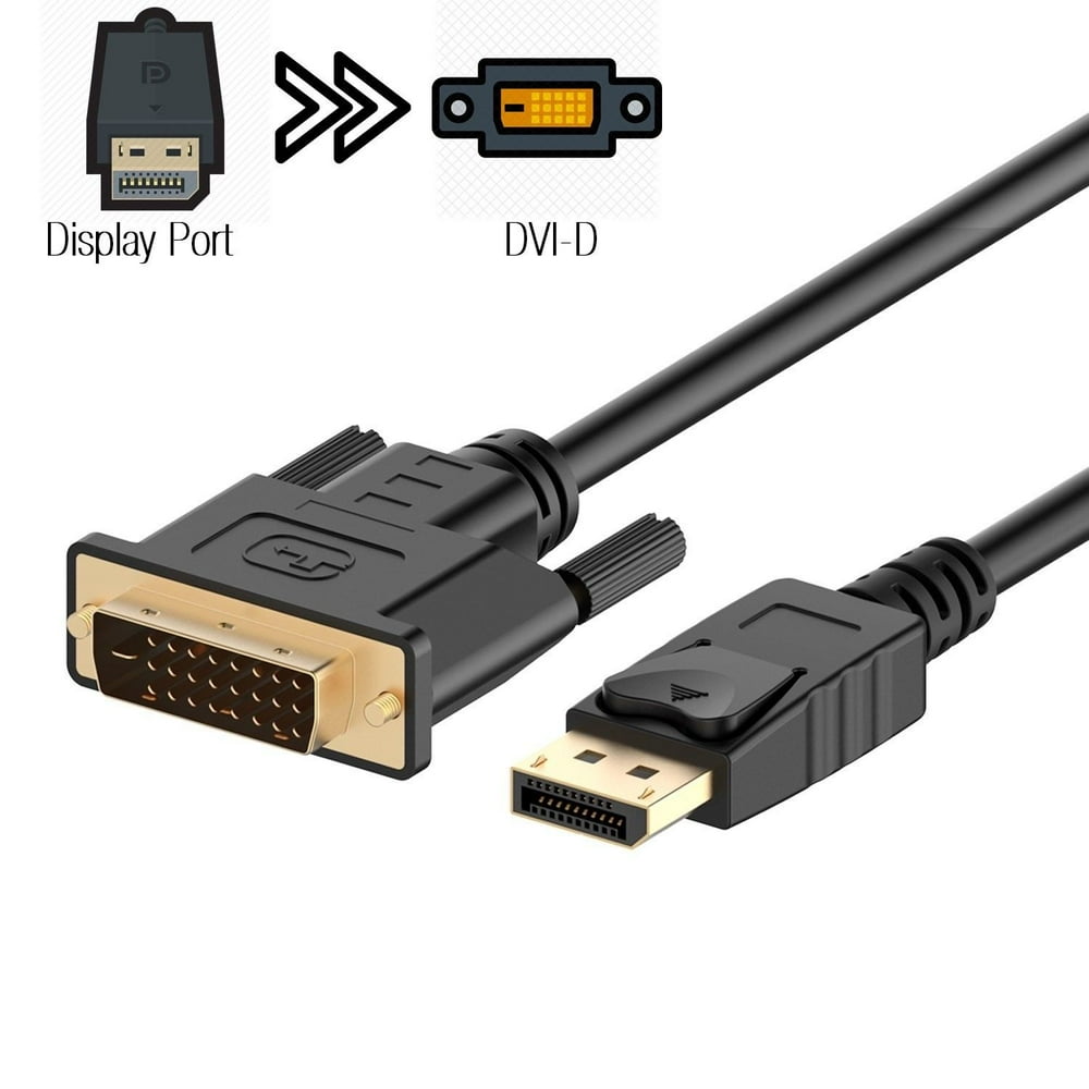 New 6FT 1.8M Displayport DP Male To DVID Male Adapter Cable Core Black