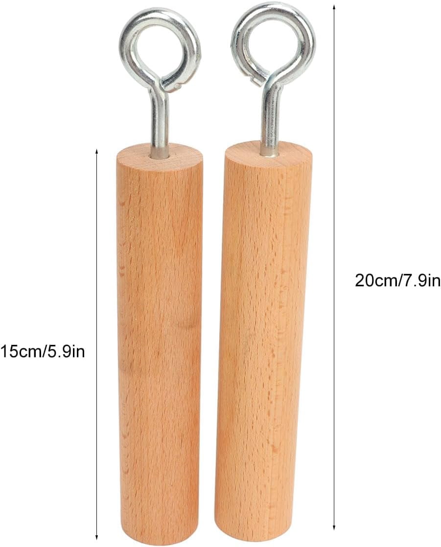 ABCISI Wooden Pull Up Climbing Hold Grips, 1 Pair Hand Grips Strengthener Exerciser Training Tools for Grip Strength, Kettlebells, Workout, Multipurpose Portable Rock Climbing Grip Pull up Handles
