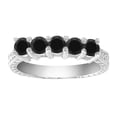 thumbnail image 1 of Aonejewelry 0.75 Ct. Ttw Black Diamond Five Stone Ring In 10K White Gold, 1 of 4