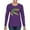 Purple, variant on Dean Russo Raptor Animal Lover Womens Graphic Long Sleeve T-Shirt, Black, X-Large