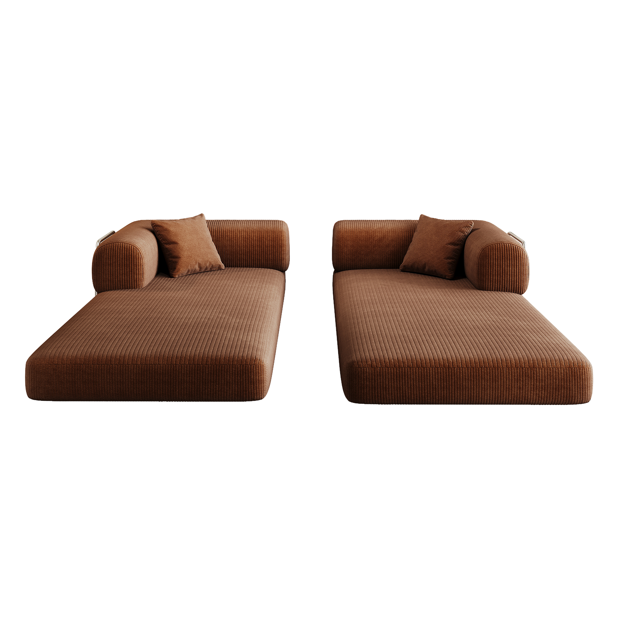 Miniyam 79" Compression Sofa, Convertible Floor Sofa Bed-with Pillow Back Support Armrest for Living Room, Bedroom, Brown