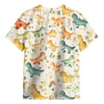 thumbnail image 4 of Gubotare Boys Undershirts Boys Girls T-Shirts 3D Dinosaur Graphic Shirts Kids Neon Short Sleeve Glow Tees Animal Dinosaur Print Tees Size 8-9 Years (Beige,8-9 Years), 4 of 5
