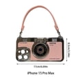thumbnail image 3 of GUANGHONG Electroplated Camera Phone with Hand Strap Vintage Style Camera Design Phone for IPhone 14 13 12 11 Pro Max, 3 of 3