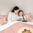 thumbnail image 4 of Castle Fairy Animal Capybara Bedding Comforter Set 7-Piece for Preppy Children,Cartoon Cute King Bedding Sets,Cartoon Wildlife Ultra Soft Bed Sheets,Microfiber Bedroom Decor,Reversible, 4 of 8