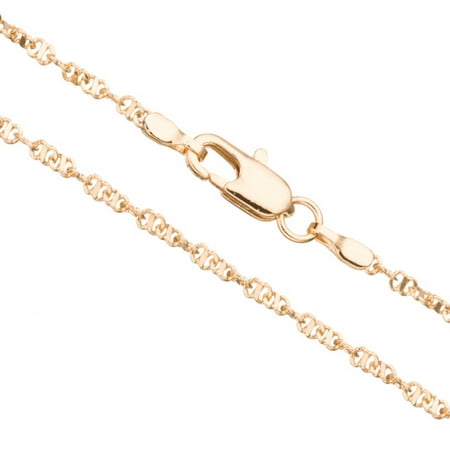 Anchor Chain Necklace With Lobster Claw Clasp 16Inch 14K Gold Finished Brass 2mm Chain Width 1pcs/pack (3-Pack Value Bundle), SAVE $2