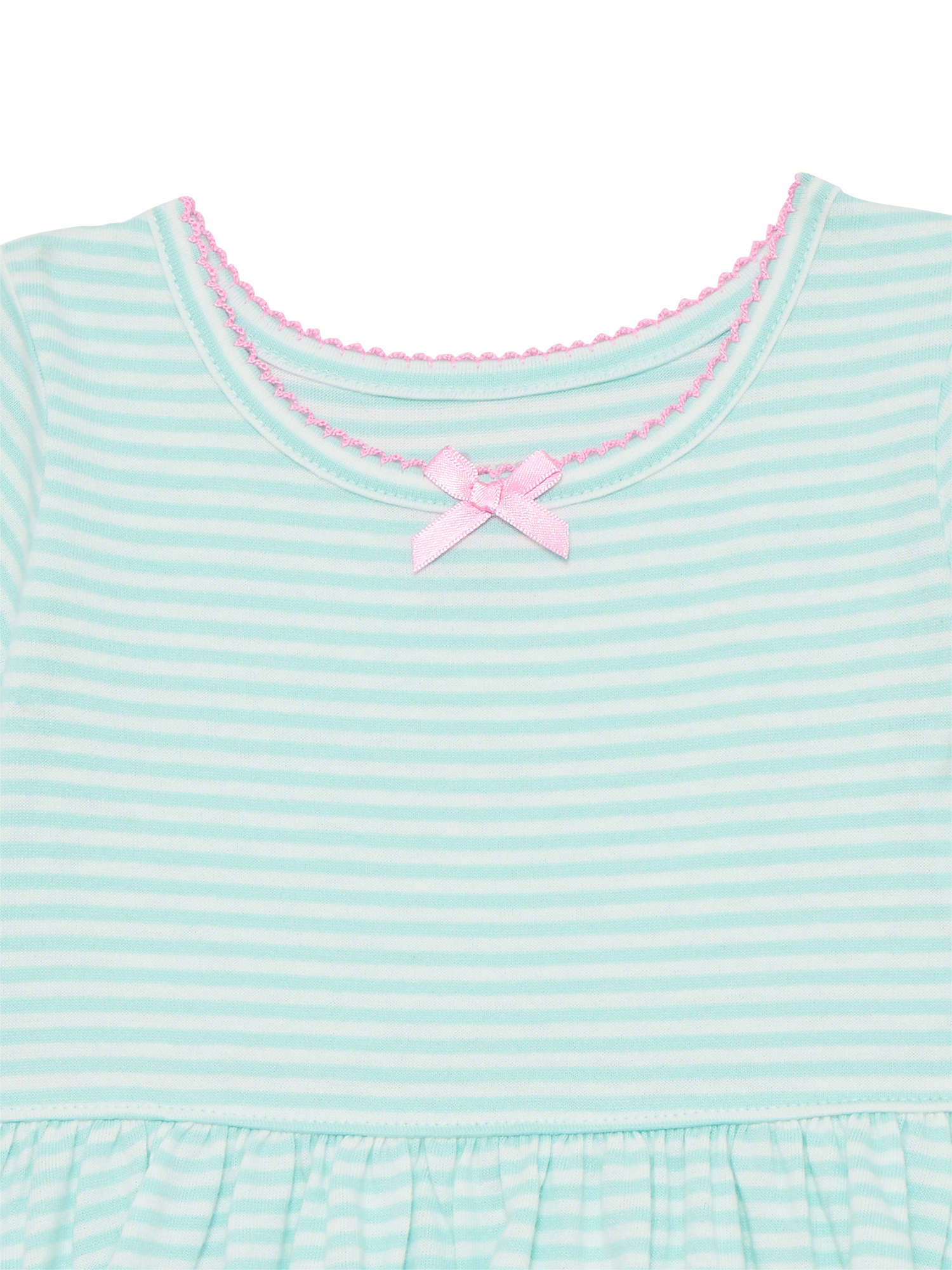 Care Bears Toddler Girl Short Sleeve Striped Dress with Graphic Pockets, Sizes 12M-5T
