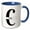 Blue/White, variant on 3drose, Bold Script Monogram C Cole, 11oz Two-tone Blue Mug