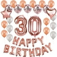 thumbnail image 4 of HOWAF Rose Gold 30th Birthday Decorations for Women and Girl Birthday Party Supplies 59 Pack with Happy Birthday Banner Hanging Swirl Confetti Latex Balloons Star Heart Foil Balloons, 4 of 6