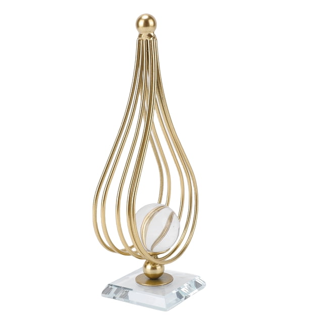 Decoración Adorno De Bola De Cristal Arte Del Hierro Dorado Soporte De Exhibición De Gotas De Agua Con Base Para Decoración De Escritorio De Oficina Familiar