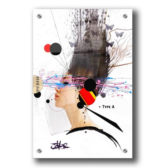 Epic Art 'Type A' by Loui Jover, Acrylic Glass Wall Art, 24"x36"