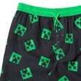 thumbnail image 4 of Minecraft Creeper Big Boys Swim Trunks Bathing Suit Black 14-16, 4 of 5