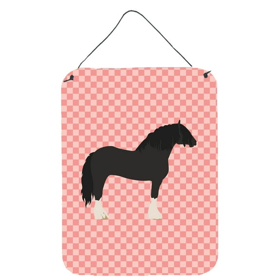 Caroline's Treasures BB7904DS1216 Pomeranian Rogener Goose Pink Check Wall or Door Hanging Prints, 12x16, multicolor