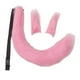 thumbnail image 1 of Juego de 3 uds de orejas y cola de felpa, accesorios para el cabello de cola larga peluda, diadema para disfraces de utilería, juego de rol, , Rosado Yinane Traje de juego de cosplay, 1 of 8