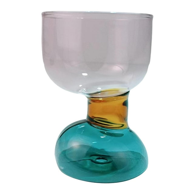Rongfmy Verres à Mugs Verres à Boissons Gobelet à Champagne Résistant aux Hautes Températures Base Haute Bleue