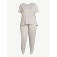 thumbnail image 4 of Joyspun Women’s Short Sleeve T-Shirt and Joggers Pajama Set, 2-Piece, Sizes S to 3X, 4 of 4