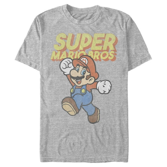 Men's Nintendo Mario Retro Jump  Graphic Tee Athletic Heather 2X Large