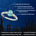 thumbnail image 2 of Gem Stone King 10K Two Tone Gold Blue Apatite and Lab Grown Diamond Engagement Ring for Women | 1.02 Cttw | Oval 7X5MM | Gemstone Birthstone | Size 6, 2 of 6