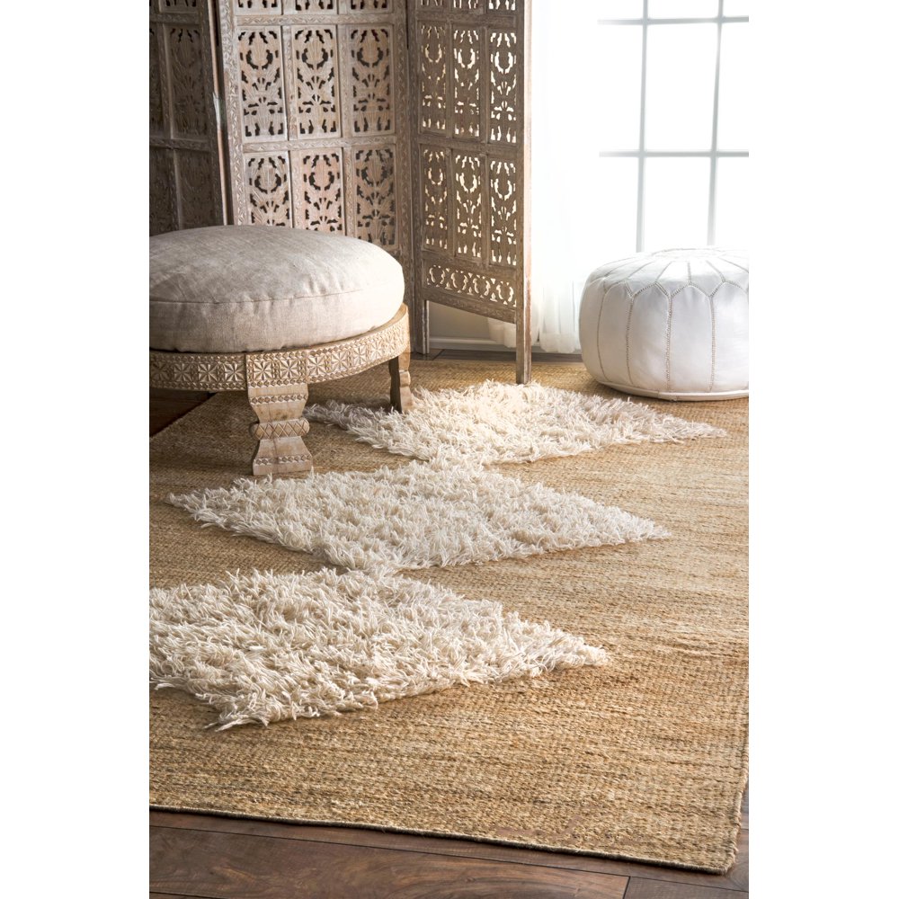 nuLOOM Hand Woven Melida Diamond Jute Area Rug