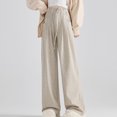 thumbnail image 2 of DeHolifer Women's Maternity Pants High Waisted Wide Leg Over Belly Casual Comfy Activewear Pregnancy Pants with Drawstrings Khaki XL, 2 of 8
