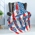 thumbnail image 4 of Anchor Soft Flannel Fleece Throw Blanket, Vintage Design Anchor with Rope on Grungy American Flag Soul of the Sea Art, Cozy Plush for Indoor and Outdoor Use, 60" x 80", Blue Red White, by Ambesonne, 4 of 5