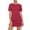 Red, variant on ClodeEU Women's Round Neck Short Sleeve Ruched Drawstring Mini Dress,Bodycon Pencil Short Dress White,Womens Plus XL