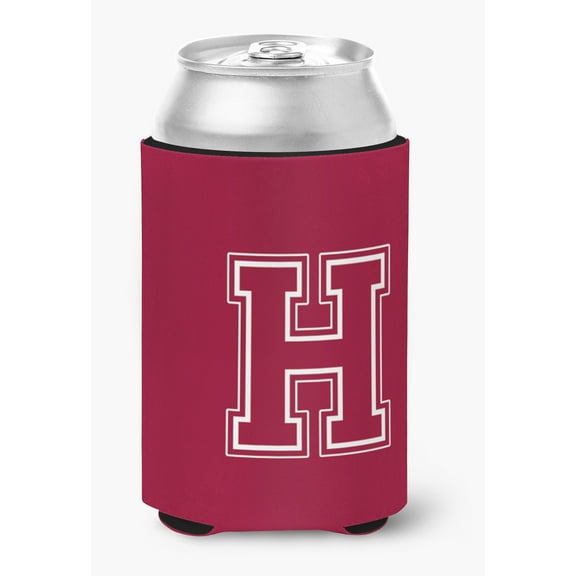 Carolines Treasures CJ1032-HCC Letter H Initial Monogram - Maroon And White Can Or Bottle  Hugger