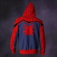 thumbnail image 4 of Unisex Spider Superhero Cosplay Hoodie, 3D Web Printed Long Sleeve Drawstring Hooded Sweatshirt Pullover for Halloween Party, Red, L, 4 of 4