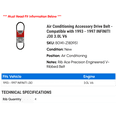 thumbnail image 2 of Air Conditioning Accessory Drive Belt - Compatible with 1993 - 1997 INFINITI J30 3.0L V6 1994 1995 1996, 2 of 2