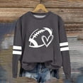 thumbnail image 4 of zaveiop Women Sports Shirt Football Graphic Long Sleeve Sweatshirt Football Print Pullover Hoodies (Grey, L), 4 of 4