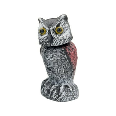 Owl Scare Control Devices with 360° Swivel Fake Owl Decoy Owl Bird Deterrent Garden Decoration A