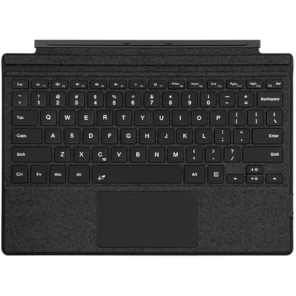 Ultra-Slim Portable Wireless Bluetooth Type Cover Keyboard with Multi-Touch Trackpad & 7 Adjustable Backlight Colors for Microsoft Surface Go / Go 2 / Go 3 / Go 4 Protective Keyboard Case,Black