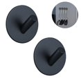 thumbnail image 2 of Ganchos de Pared Autoadhesivos BRI Acero Inoxidable Plata Negro 2 Piezas, 2 of 5