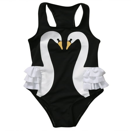 FINELOOK Fashion Girls Bikini Baby Kid Swan Swimsuit Romper Swimwear ...