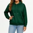 thumbnail image 2 of Women'S Casual Hooded Sweatshirt, Long Sleeve Front Pocket Pullover With Drawstring, Relaxed Fit Lounge Wear For Everyday Outfits Wrm Blanket Hoodie Men Pullover Clothes (M, Dark Green) ZMTing, 2 of 3