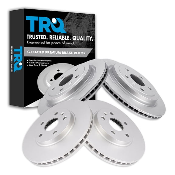 TRQ Front and Rear Brake Rotors Set Premium G-Coated Fits Select 2008-2014 Cadillac CTS
