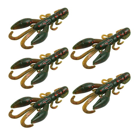 HIPKZ 5pcs 5cm Lobster Fishing Lure Fishy Smell Artificial Bait Crayfish Soft Fishing Lure Silicone Soft Bait Fishing Accessories