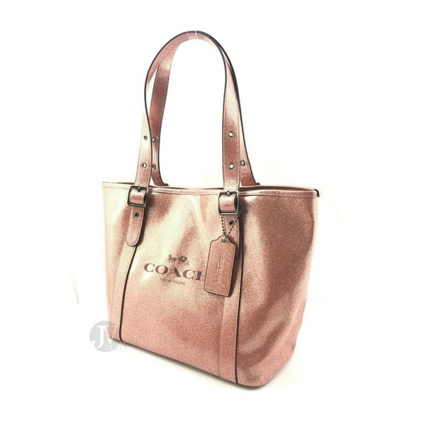 Coach (F49056) Small Patent Leather Ferry Tote Glitter Hand Bag