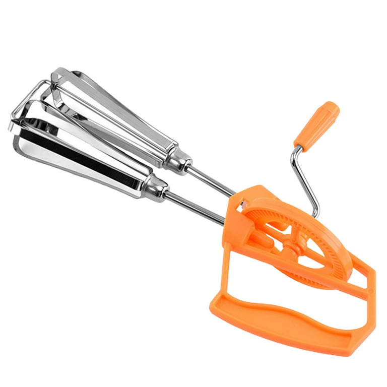 Hariumiu Hand Rotary Cranked Egg Beater Manual Double-head Stainless Steel  Tools Manual Hand Mixer Egg Beater with Crank Non-Electric Kitchen Whisk