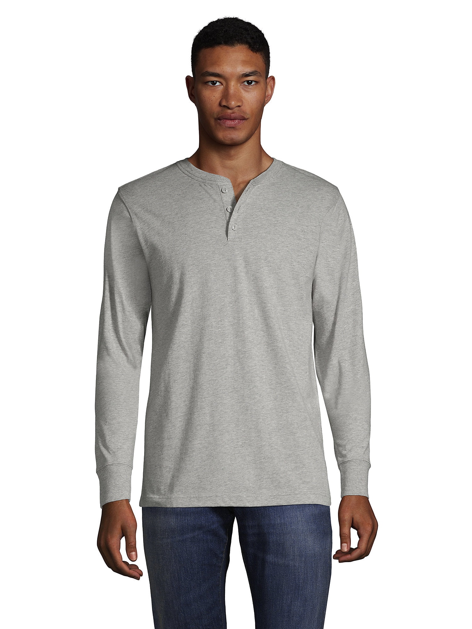 Lands' End Men's SuperT Long Sleeve Henley Shirt