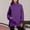 Purple, variant on WXLWZYWL Sweatshirts for Women Long Sleeve Shirts High Neck Side Split Solid Color Tops with Pockets