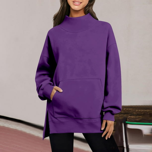 Ounisa Womens Oversized Sweatshirts Turtleneck Pullover Long Sleeve Hoodies Tops Fall Fashion Outfits 2025 Clothes