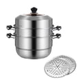 thumbnail image 4 of Olla de acero inoxidable Cola Olla de vapor de acero inoxidable portátil 3 niveles, 4 of 8