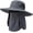 Dark Gray, variant on Sun Hat Bucket Hats for Men Women, Outdoor Wide Brim Fishing Hat with Detachable Face Cover & Neck Flap, UV Protection Cap, for Beach Hiking Gardening Use