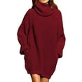 thumbnail image 1 of Robe chunky à Manches Longues avec Col Roulé pour Femmes, 1 of 5