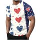 thumbnail image 2 of Blusas y camisas de manga corta y cuello redondo para hombre. Blusa informal de poliéster con cuello redondo y botones estampados de manga corta para hombre., 2 of 5