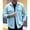c01Blue, variant on USNSM Men's Long Sleeve Stylish Jacquard Shirt, Lightweight Loose Collared Casual Button Down Shirts with Flap Pockets Pink XXL