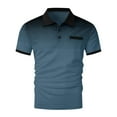 thumbnail image 5 of Fnooota Mens Polo Shirts with Collar, Casual Basic Summer Gradient Print Short Sleeve Shirts Dark Blue Size 2XL, 5 of 5